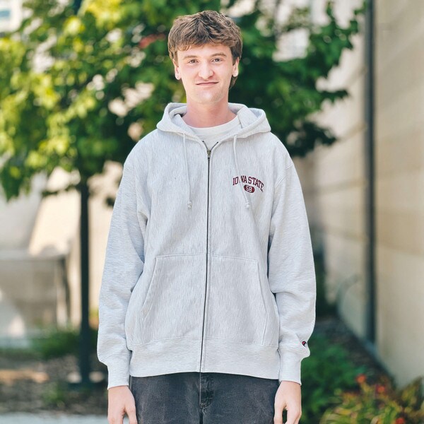 Champion Iowa State 58 Gray Hooded Full Zip Sweatshirt